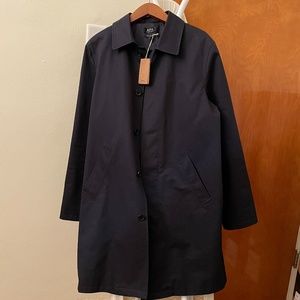 A.P.C. Mac Ville Dark Navy Trench Coat
